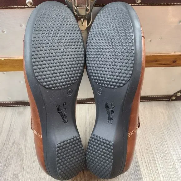 NWOB Dansko Fawna Mary Jane Chestnut Burnished Calf Leather Shoes size 9 - Picture 13 of 14